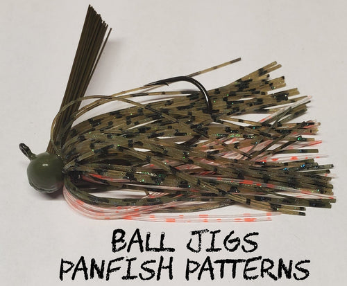Ball Head Weedless Jigs ( Sizes 1/2 oz, 9/16 oz & 5/8 oz) - Panfish Patterns - Fireball Outdoor Products